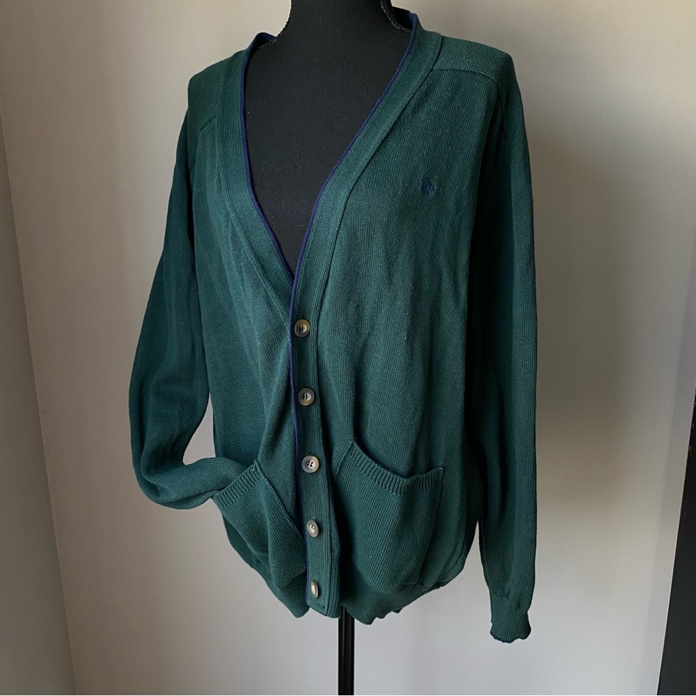 Men’s Christian Dior Monsieur Medium Made in USA 100% cotton Green Cardigan